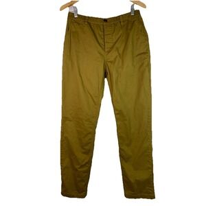 WOOF Men's 28 Brown Elastic Waist Mesh Lined Button Fly Straight Leg Pants